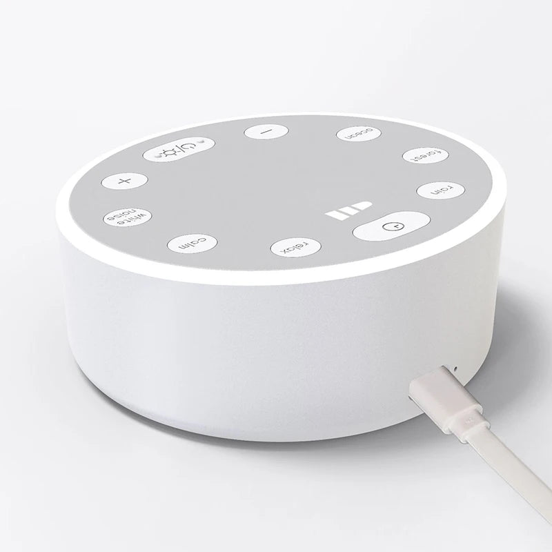 Vit brus maskin med lampa & timer – sömnhjälp för baby & vuxna